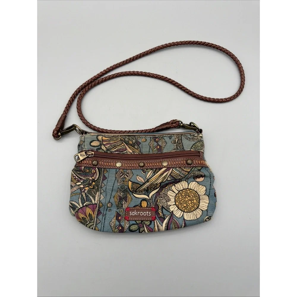 Sakroots Blue Floral Sunflower Purse